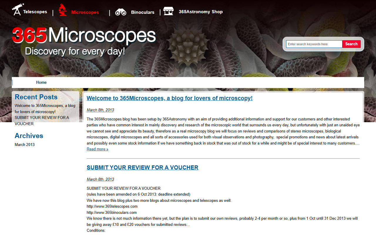 365microscopes.com screenshot