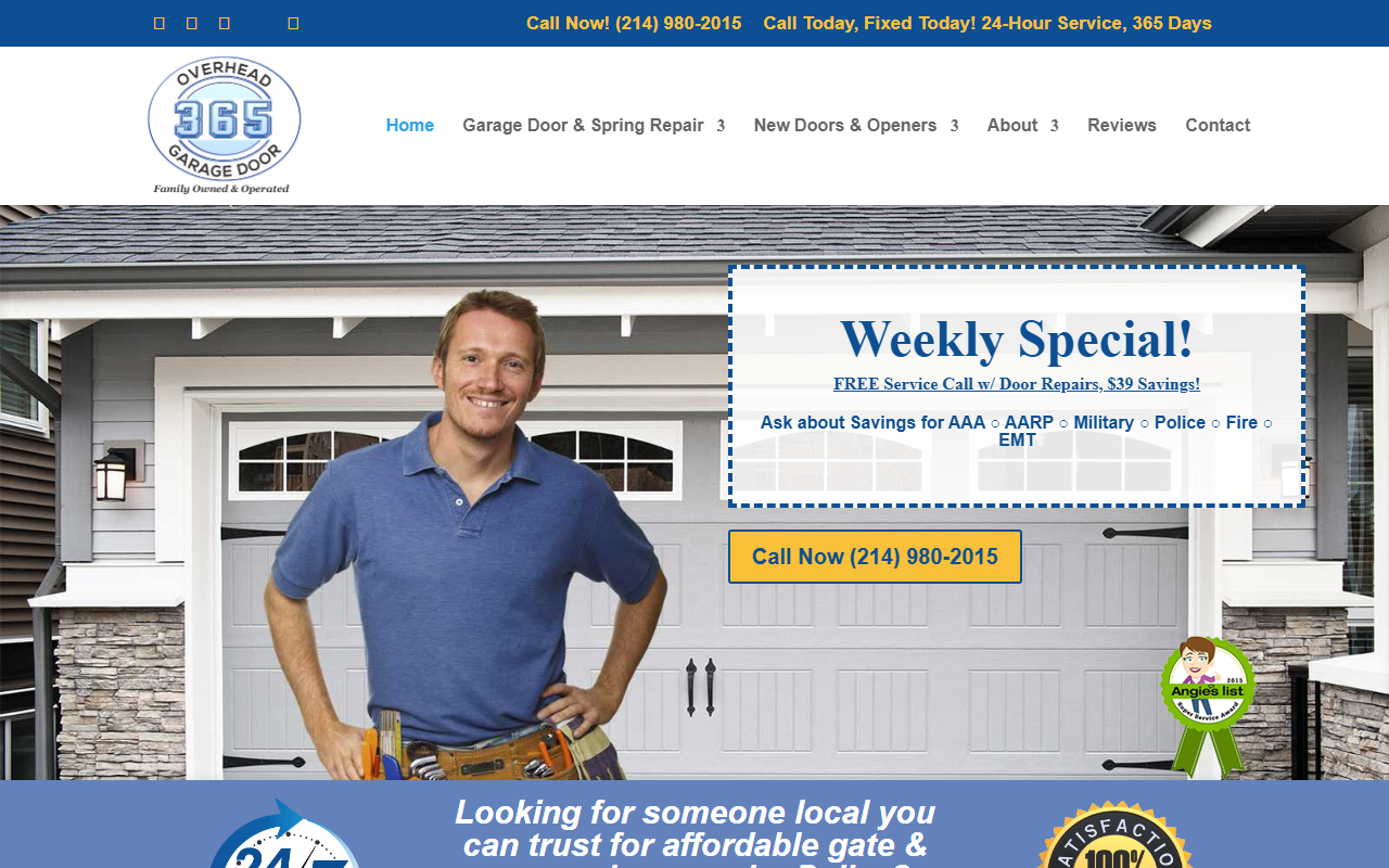 365overheaddoors.com screenshot