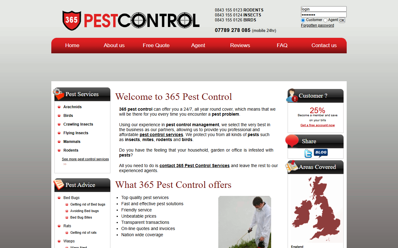 365pestcontrol.com screenshot