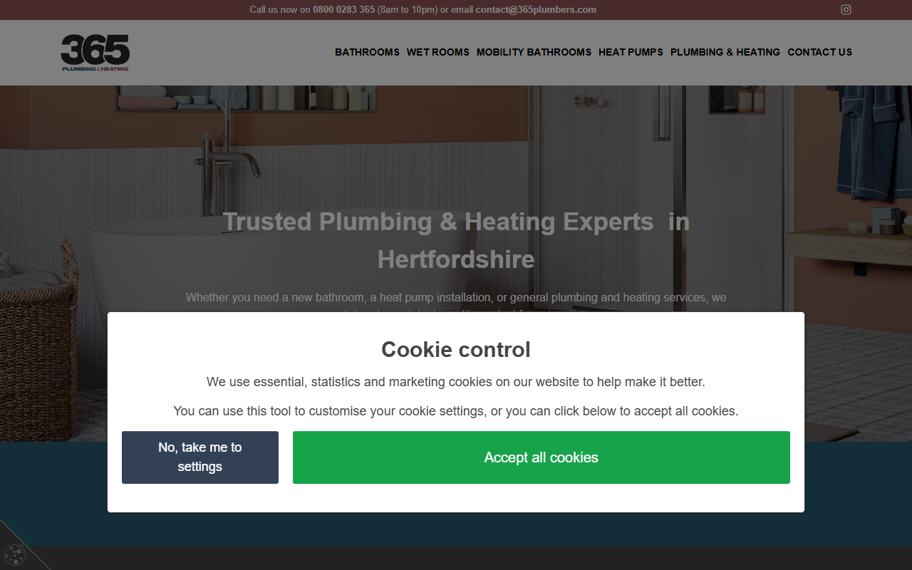365plumbers.com screenshot