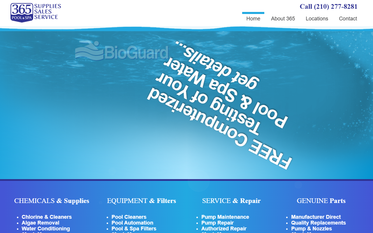 365poolandspa.com screenshot