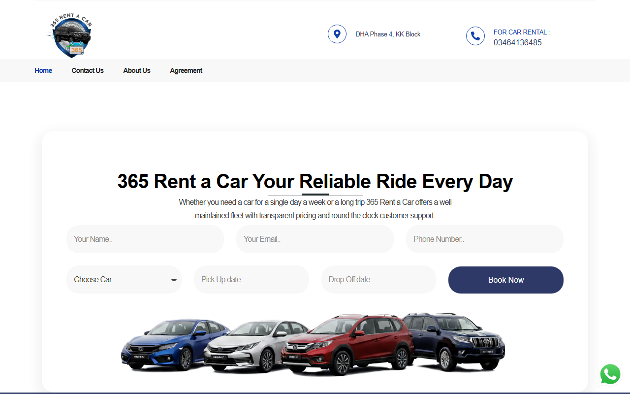 365rentacar.com screenshot