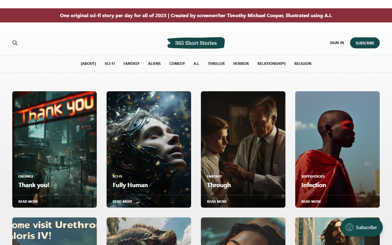 365shortstories.com screenshot
