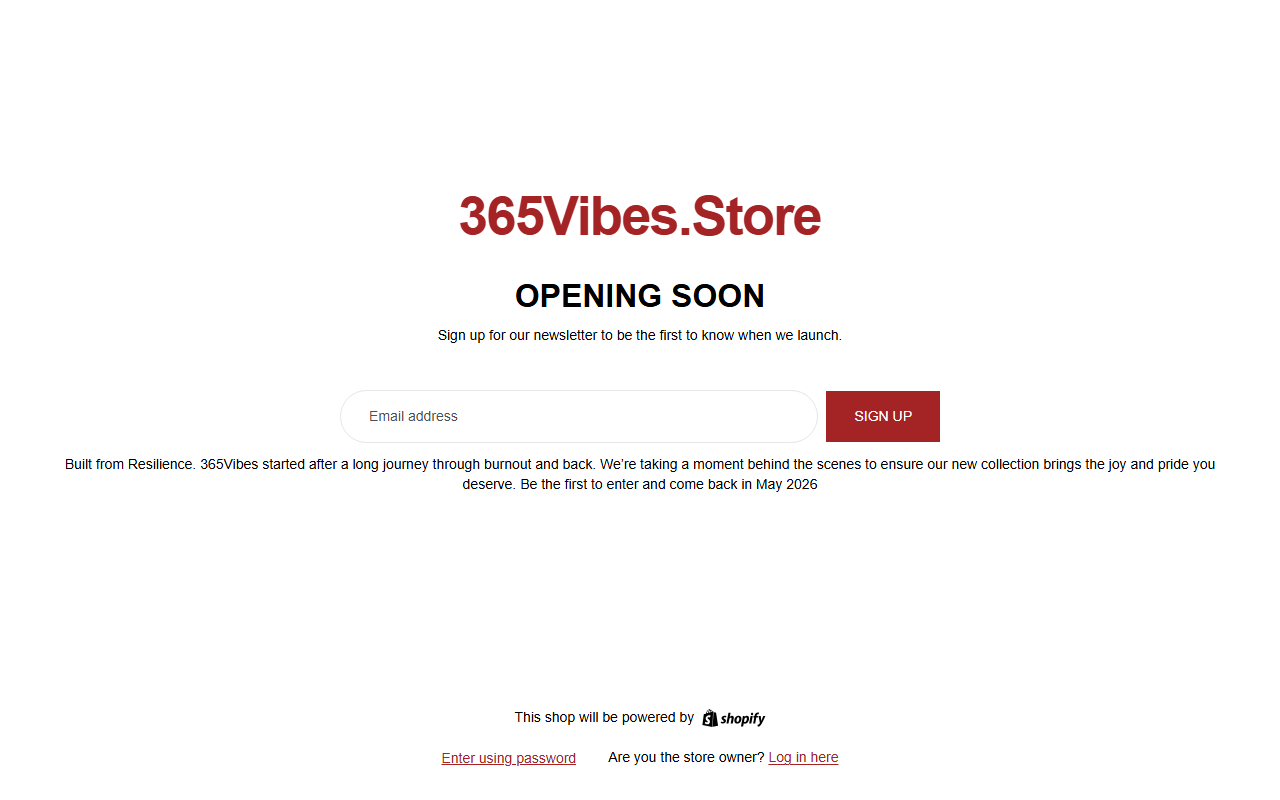 365vibesstore.com screenshot