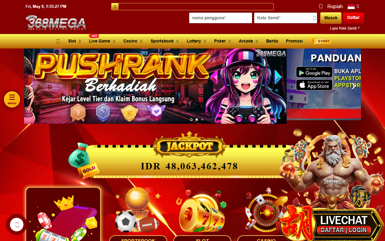 368mega-login.com screenshot