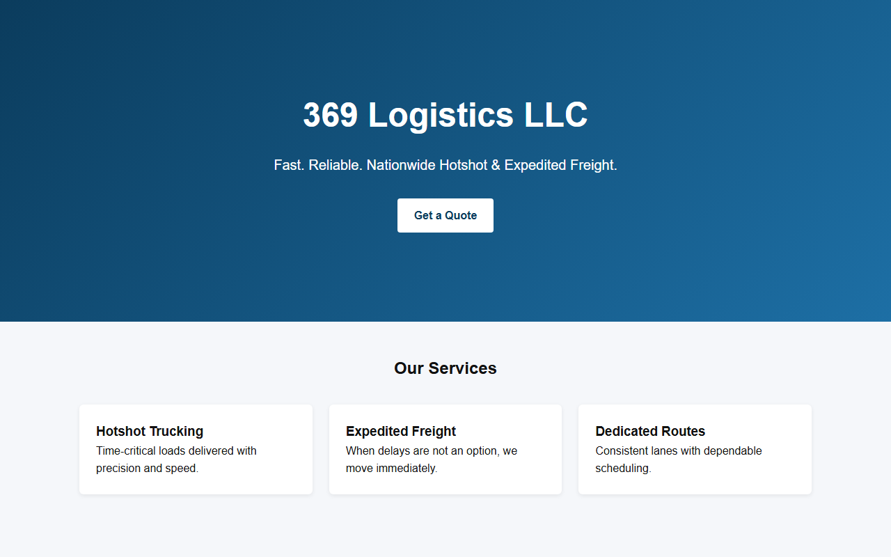 369logisticsllc.com screenshot