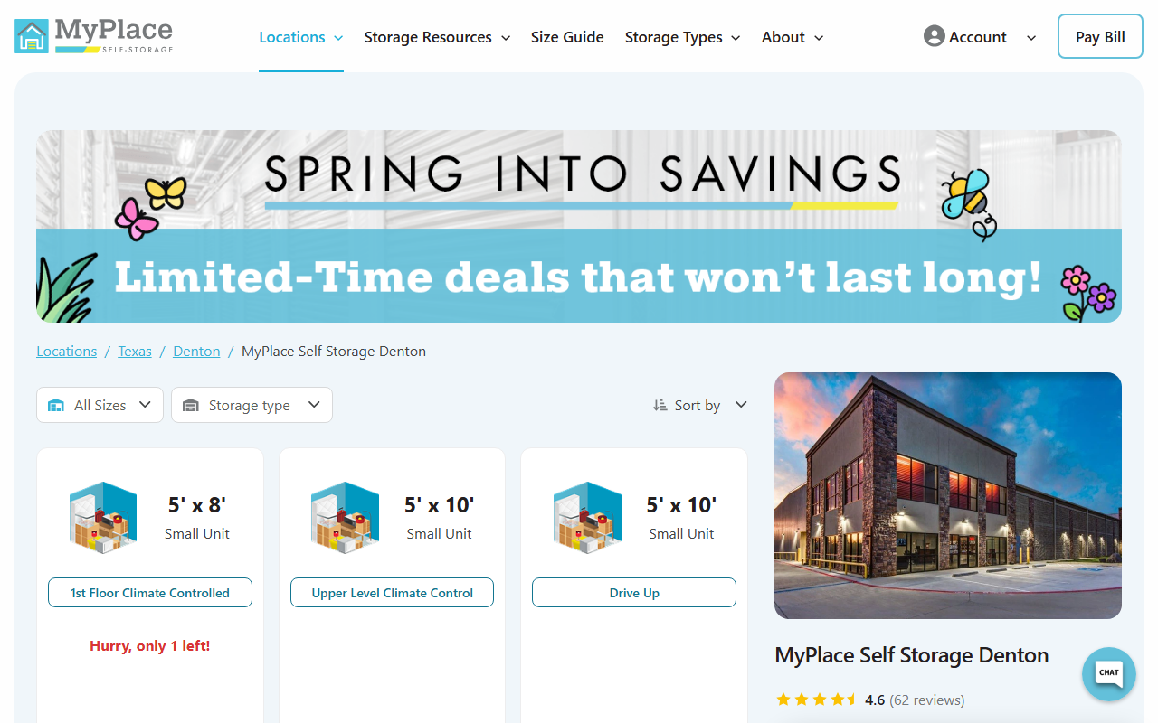 380selfstorage.com screenshot