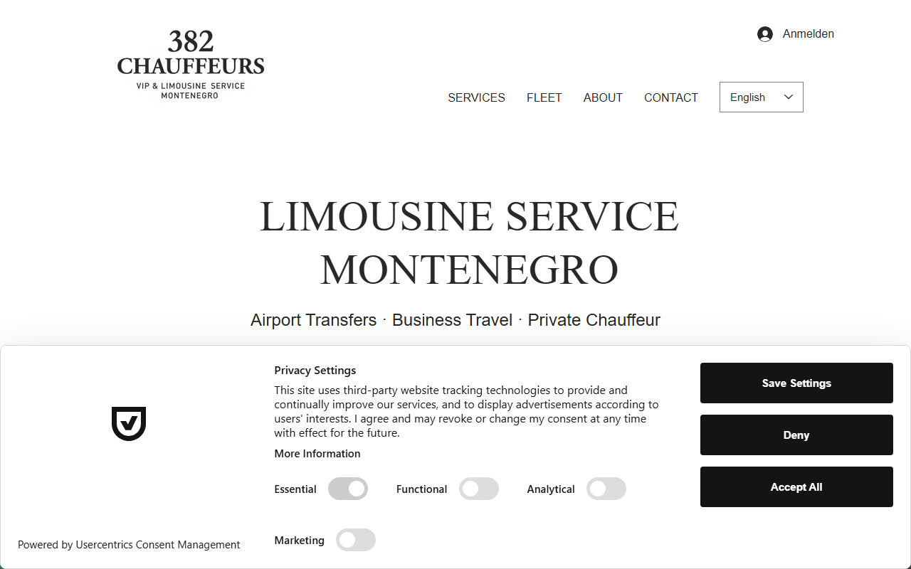 382chauffeurs.com screenshot