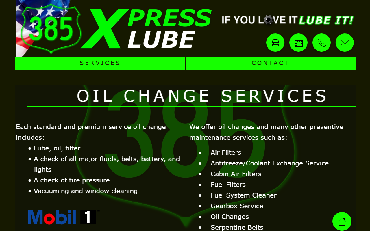385xpresslube.com screenshot