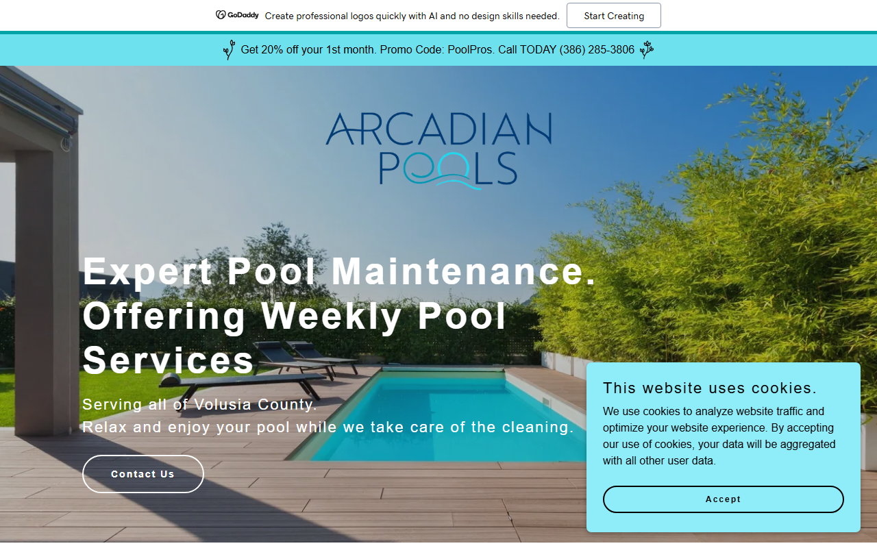 386arcadianpools.com screenshot