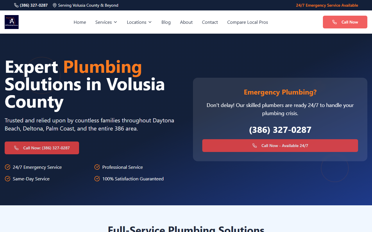 386plumbers.com screenshot