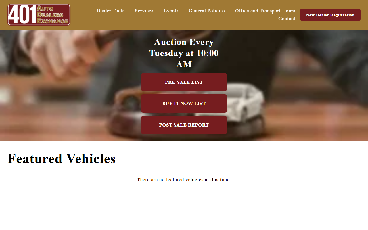 401autoauction.com screenshot