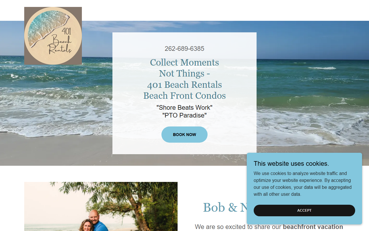 401beachrentals.com screenshot