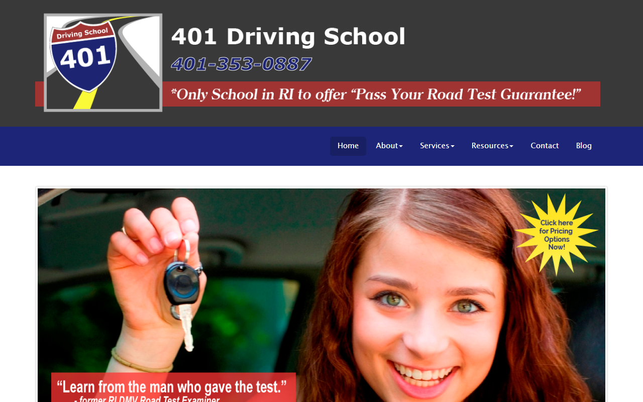 401drivingschool.com screenshot