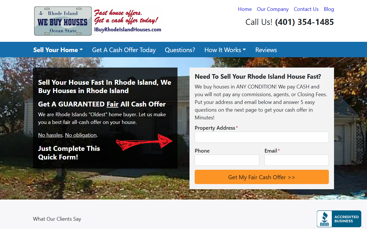 401housebuyers.com screenshot