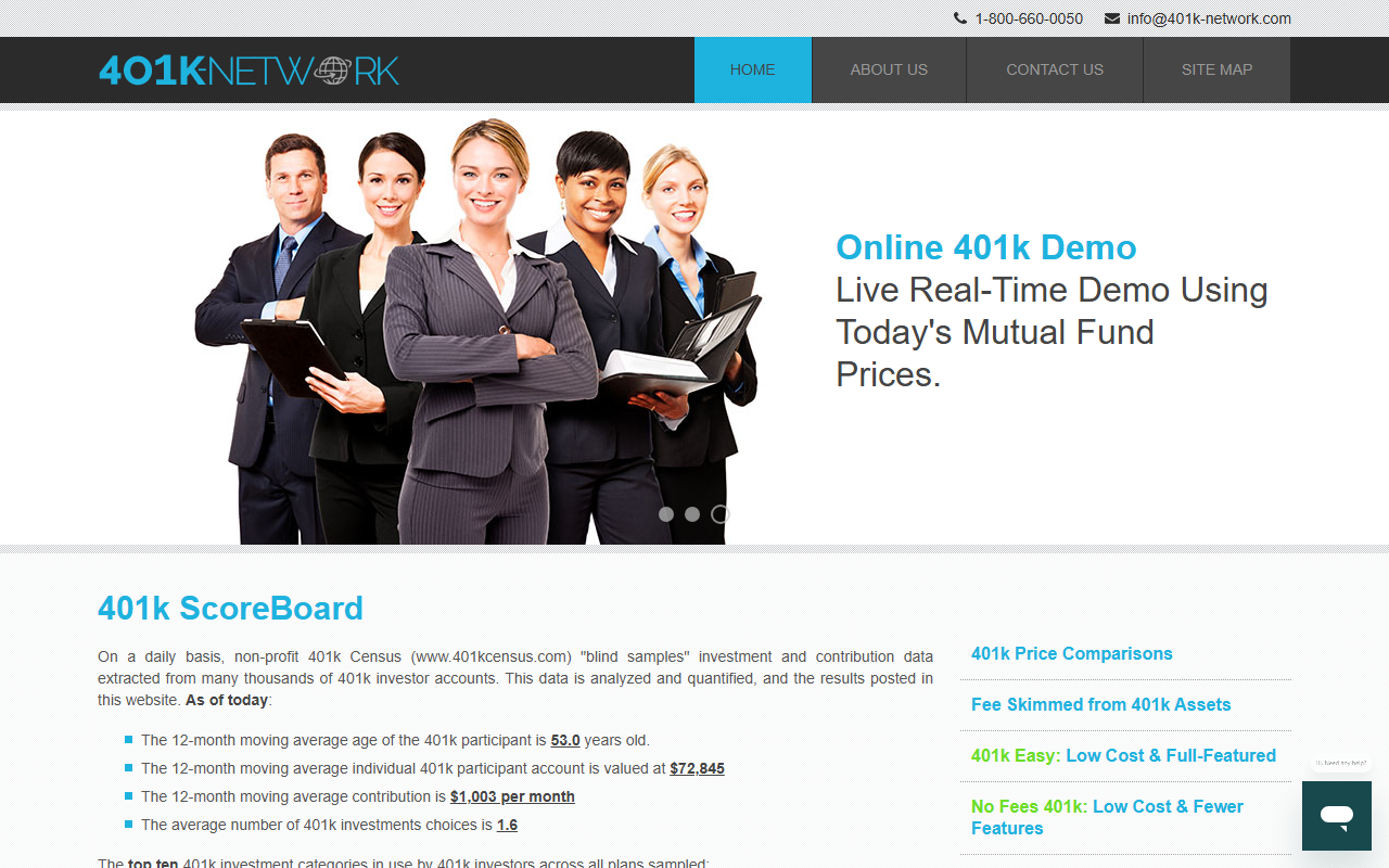 401k-prices.com screenshot
