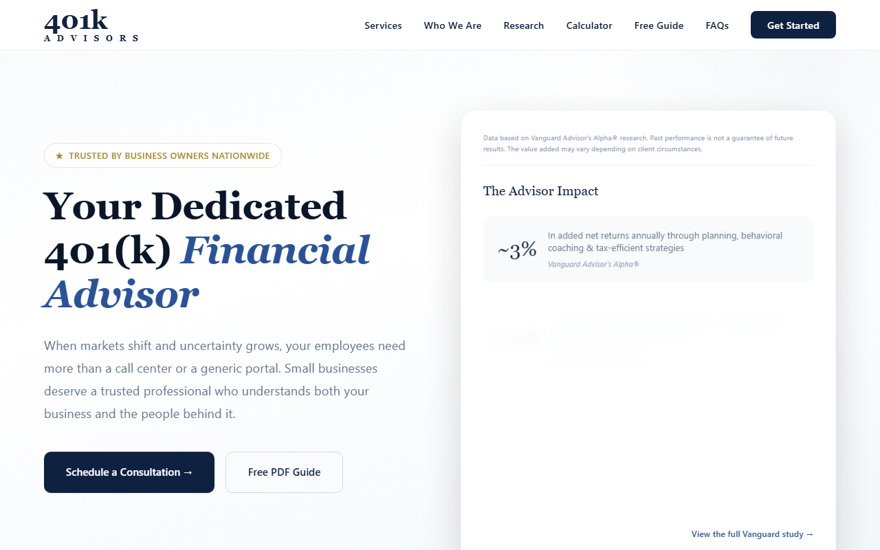 401kadvisorplan.com screenshot