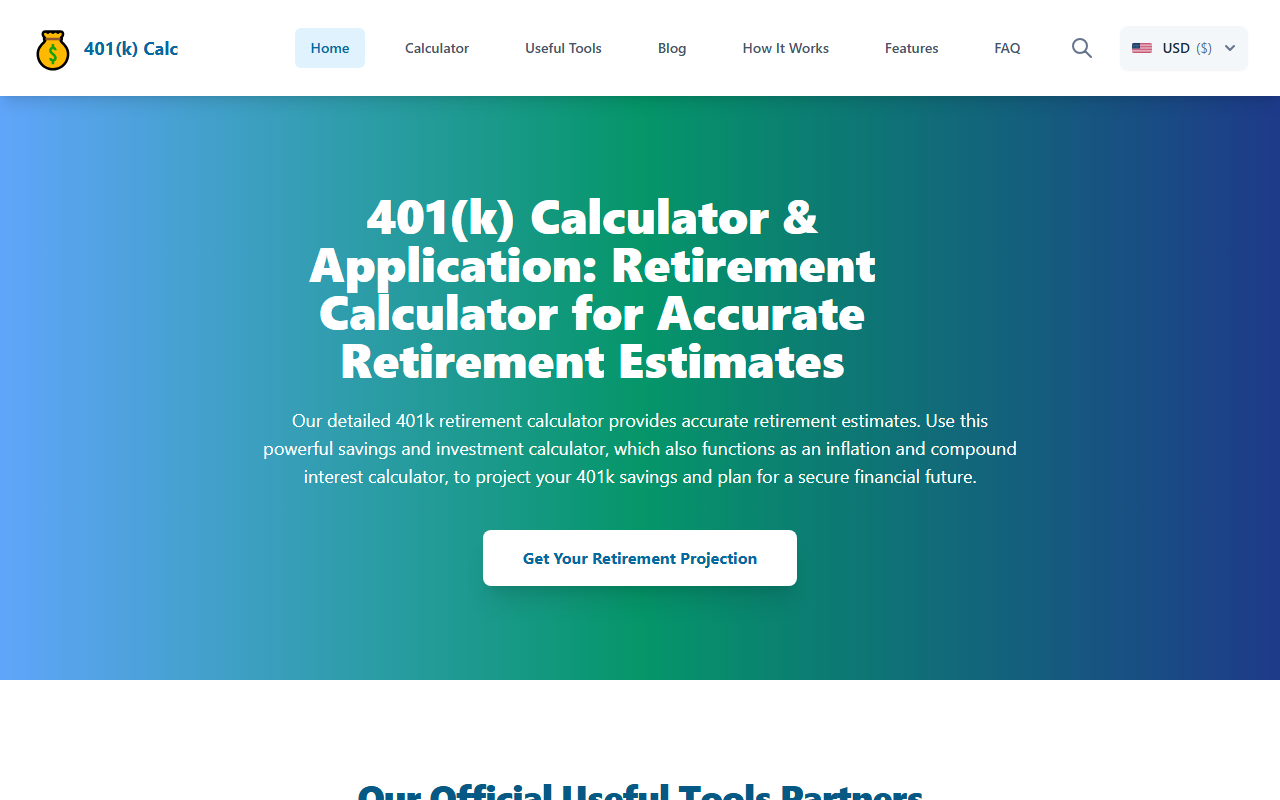 401kcalctools.com screenshot