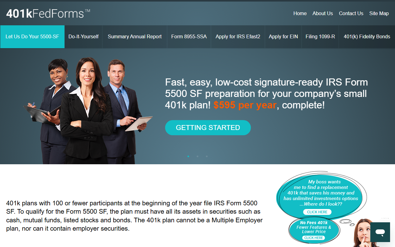 401kfedforms.com screenshot
