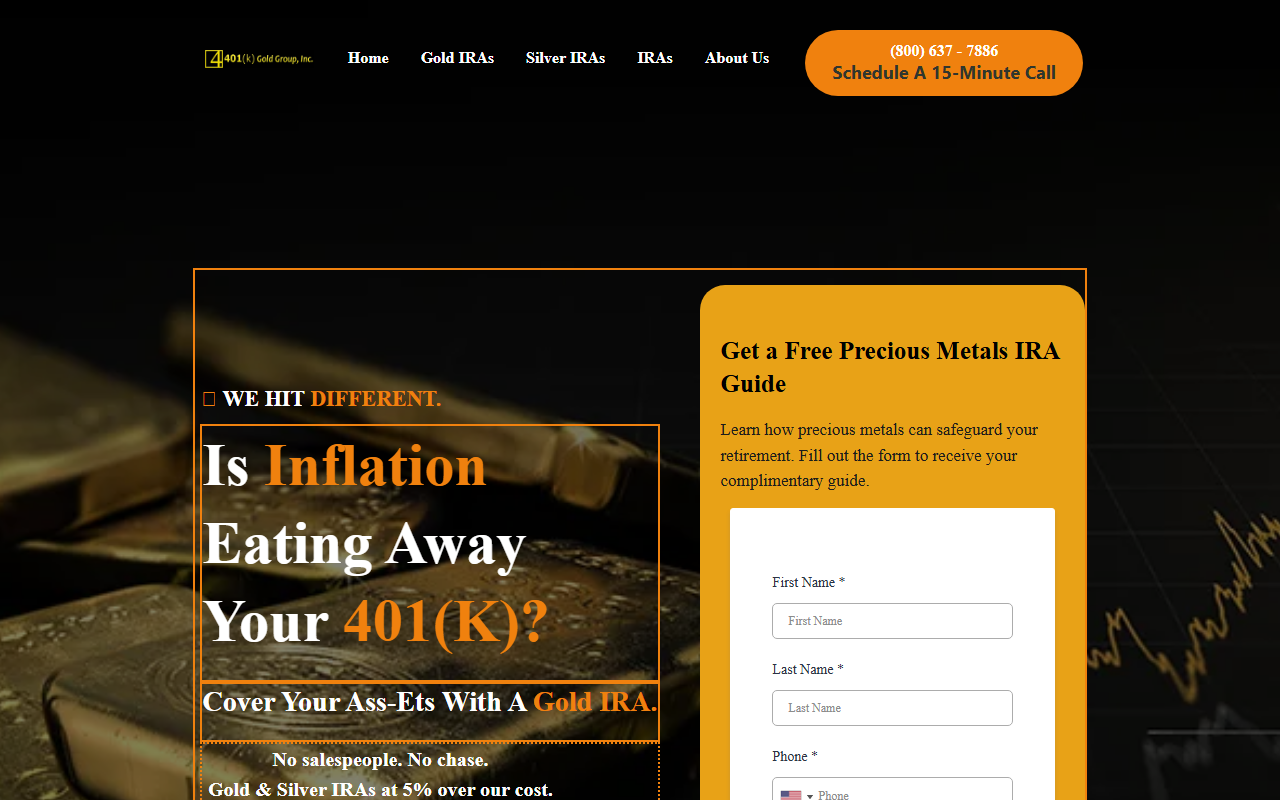 401kgoldgroup.com screenshot