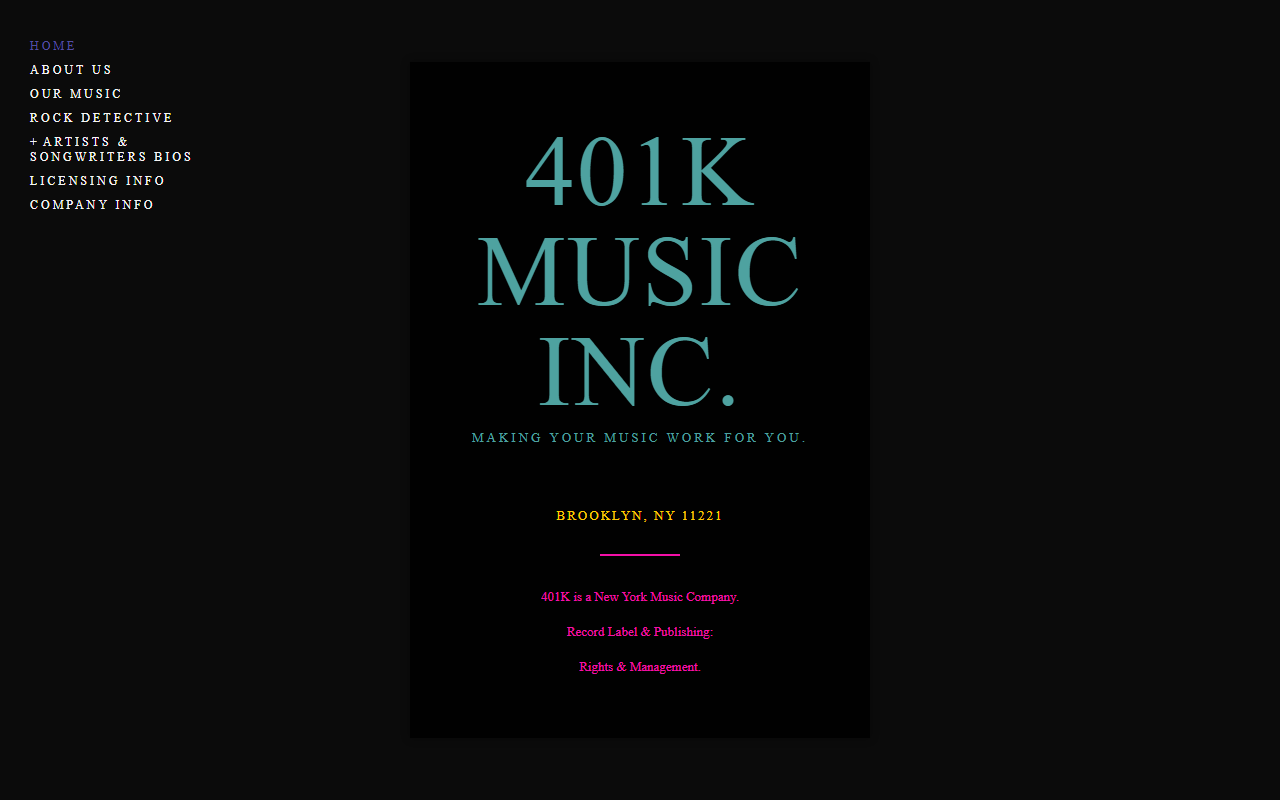 401kmusicinc.com screenshot