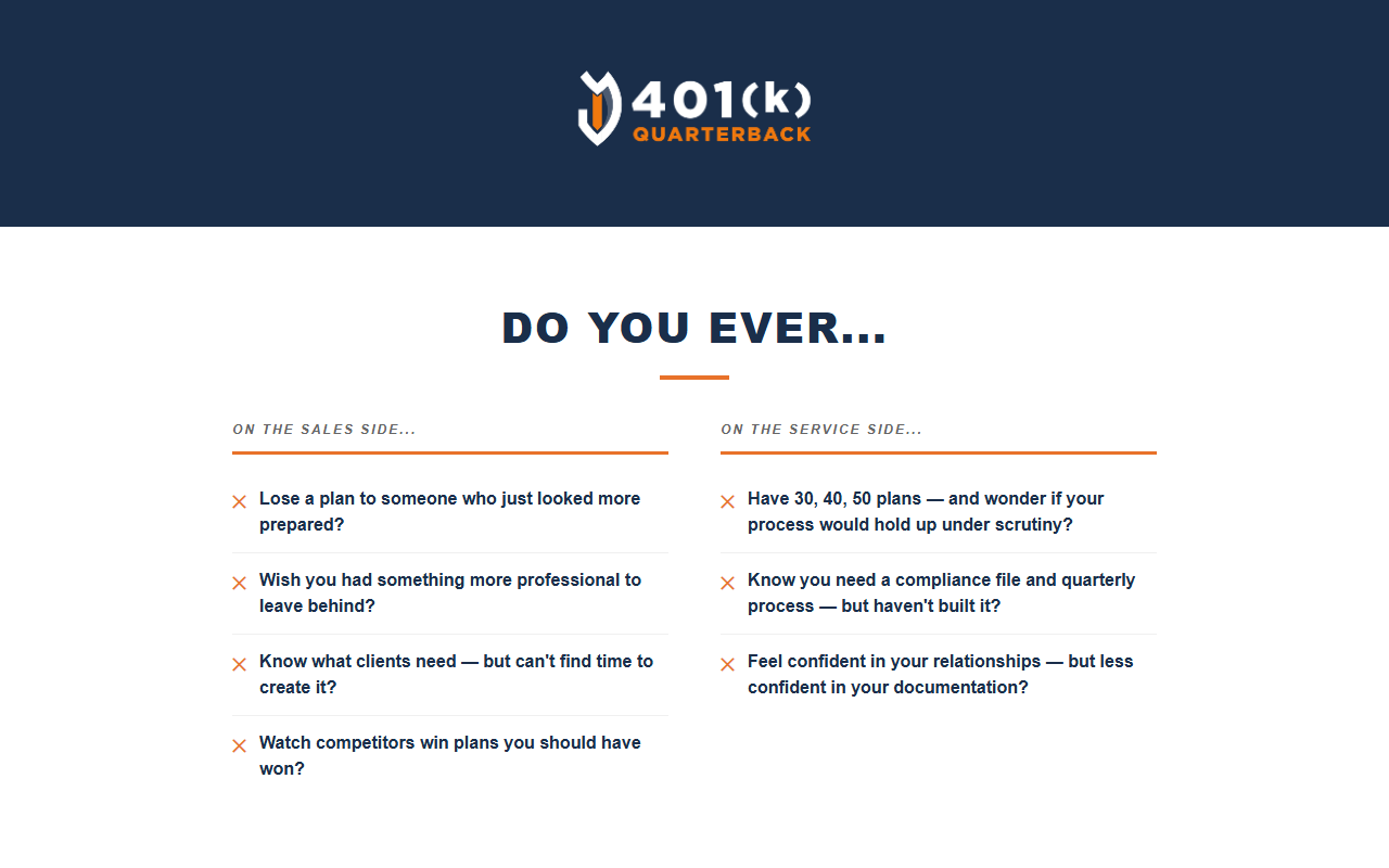 401kquarterbacks.com screenshot
