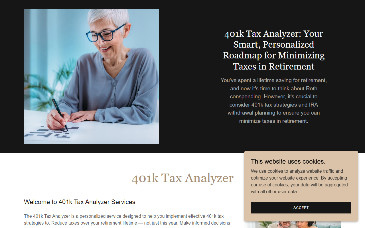 401ktaxanalyzer.com screenshot