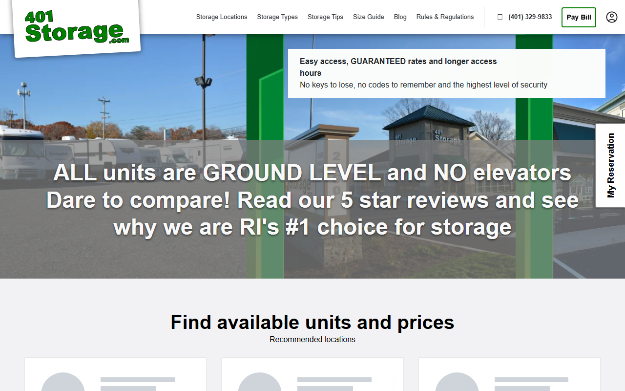 401storage.com screenshot