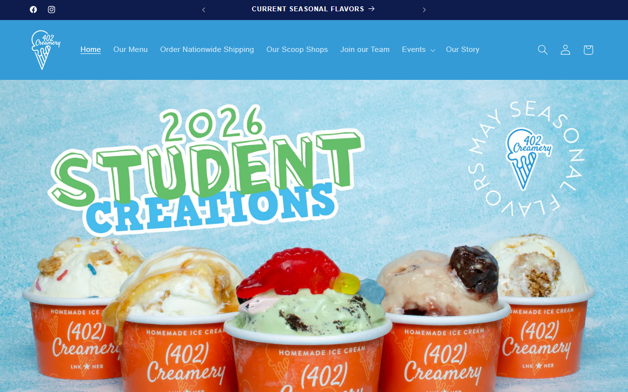 402creamery.com screenshot