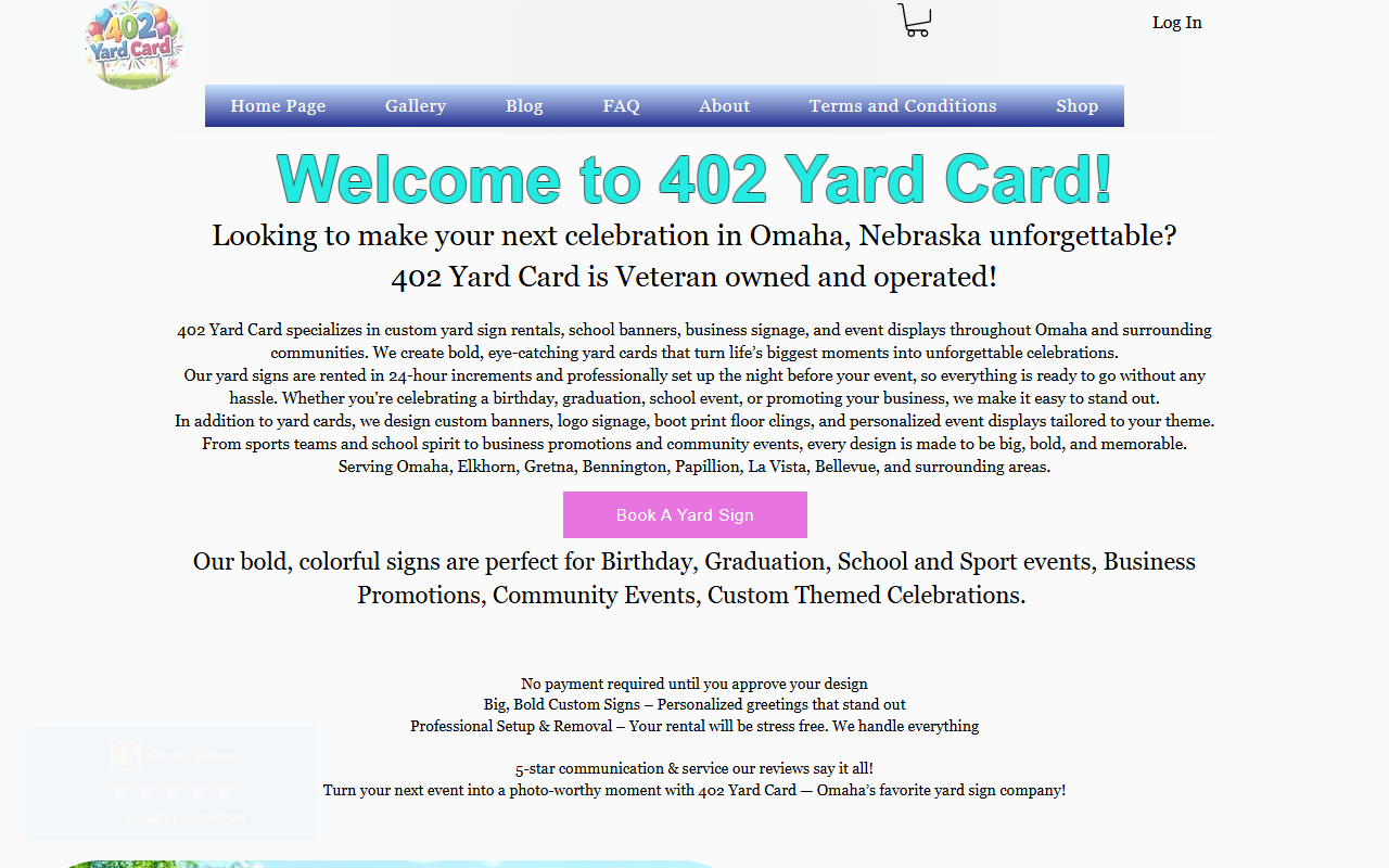 402yardcard.com screenshot