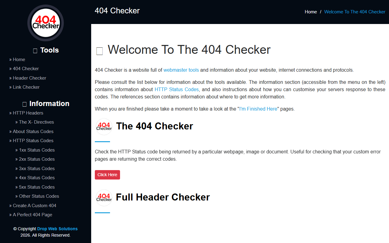 404checker.com screenshot