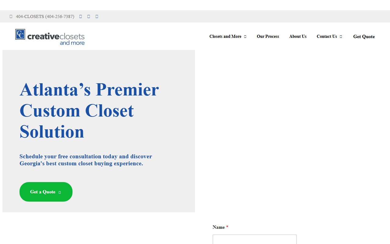 404closets.com screenshot