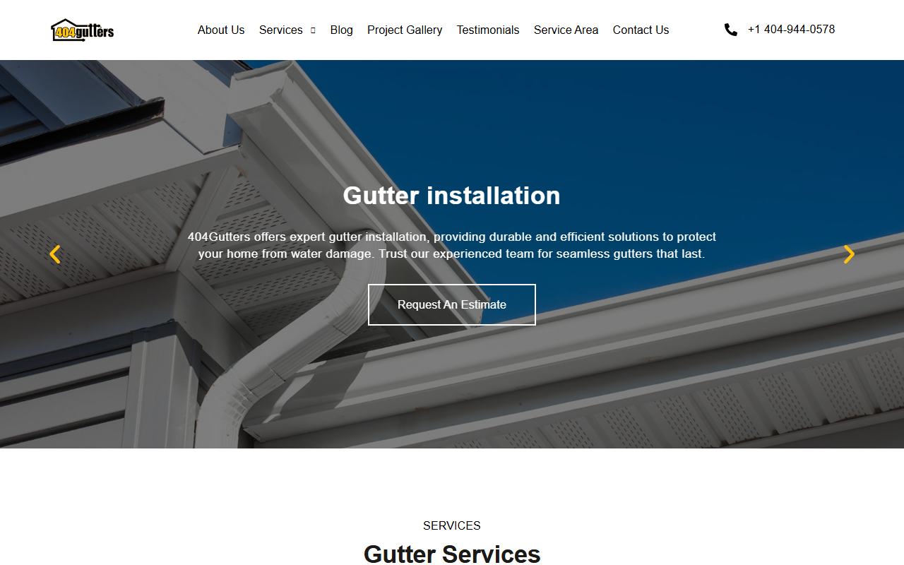404gutters.com screenshot