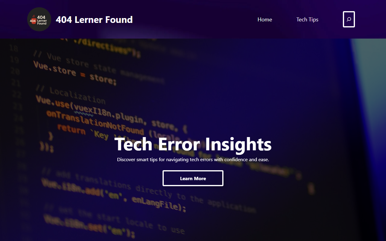 404lernerfound.com screenshot