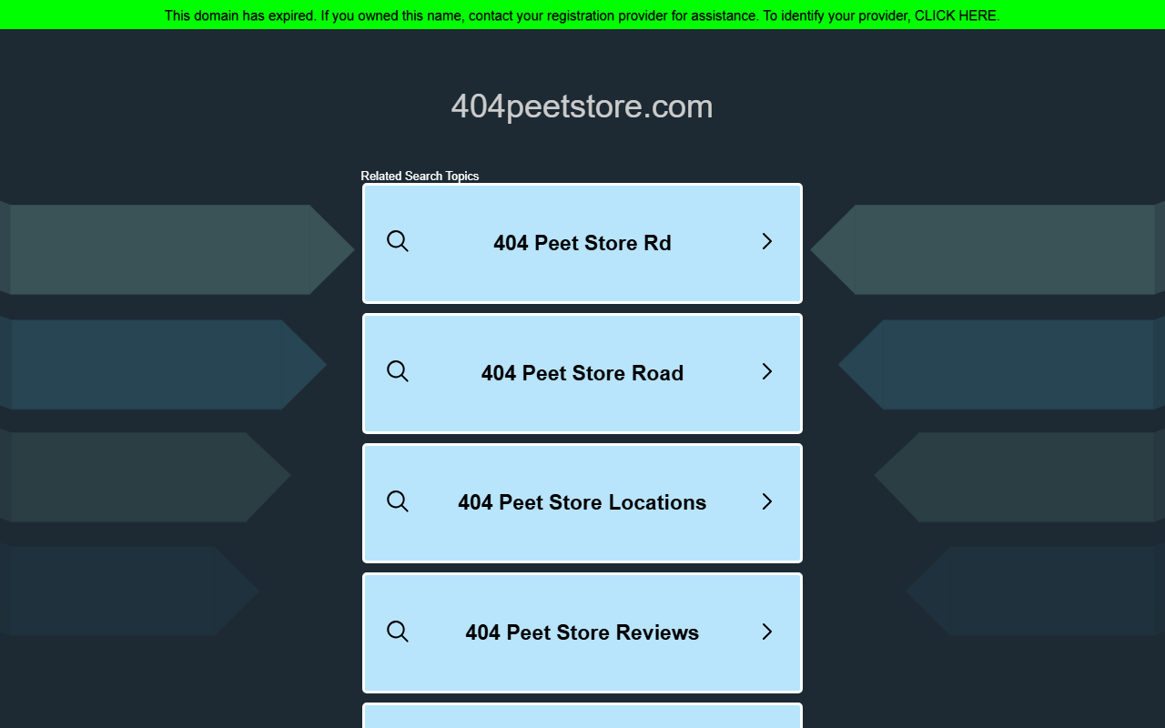 404peetstore.com screenshot