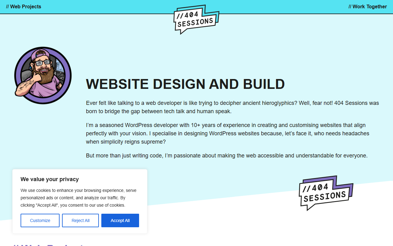 404sessions.com screenshot