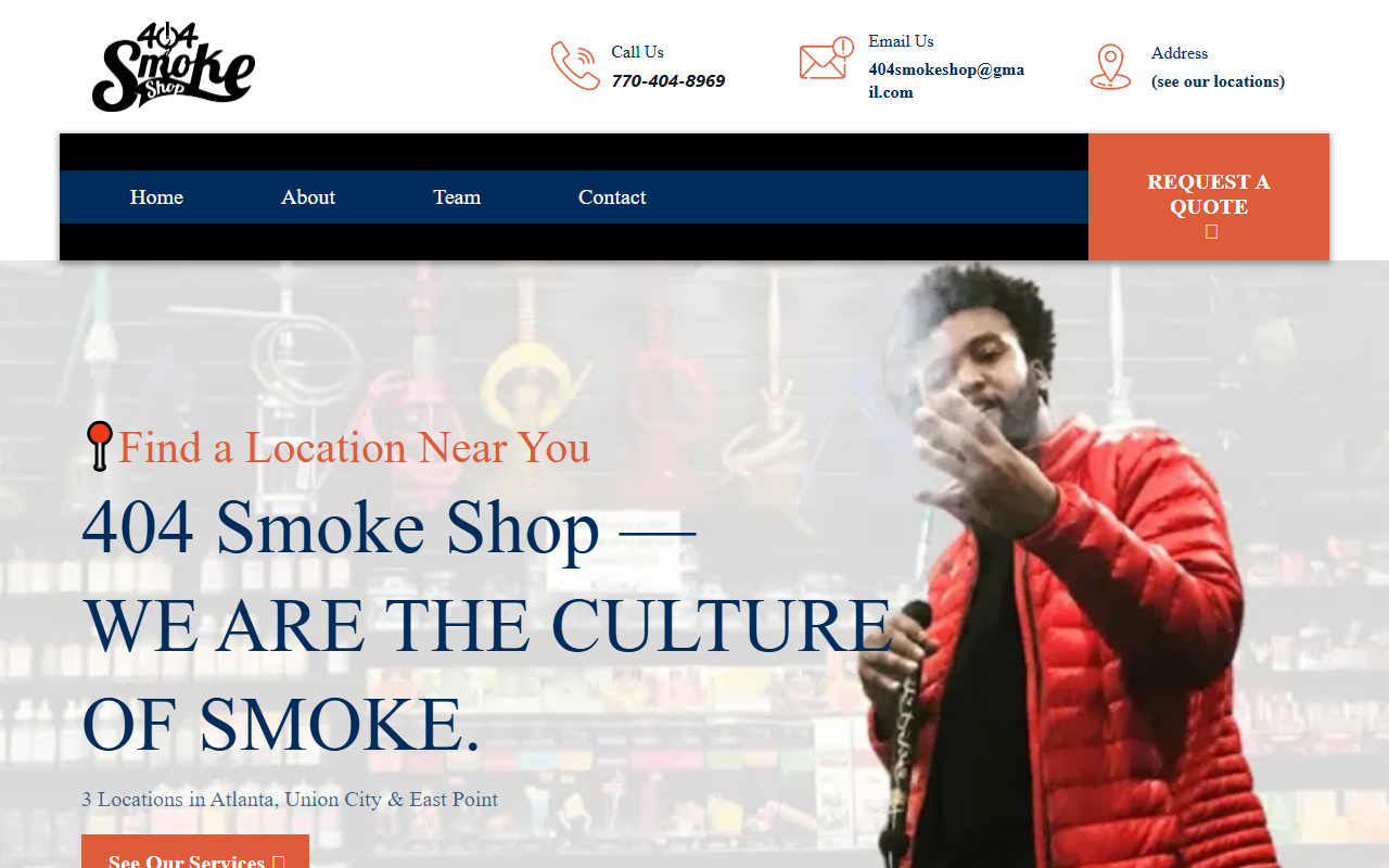 404smokeshop.com screenshot