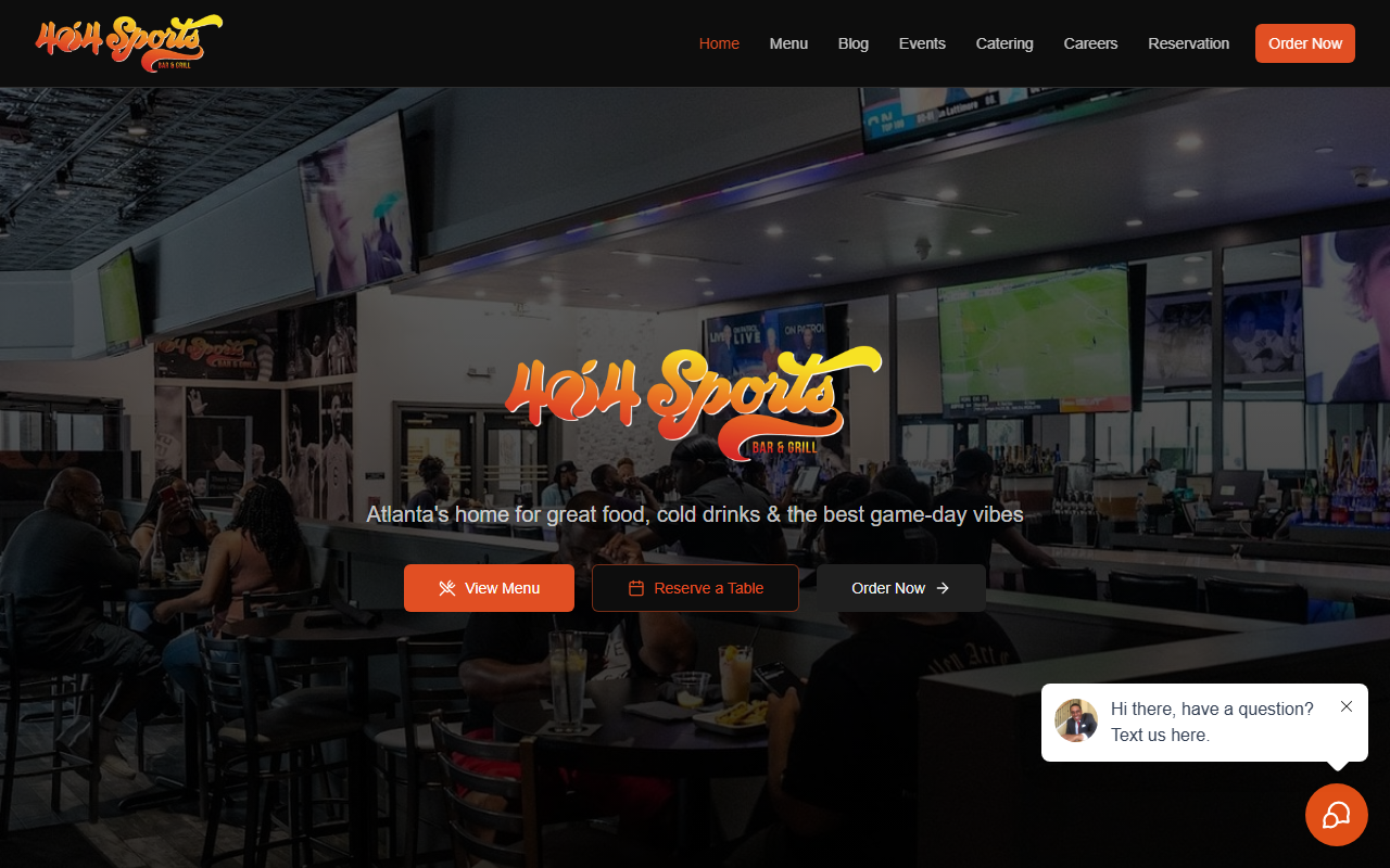 404sportsbar.com screenshot