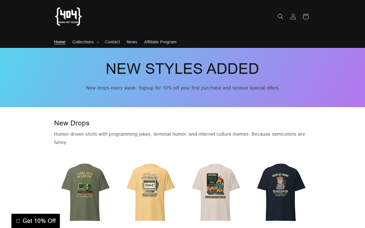 404swagnotfound.com screenshot