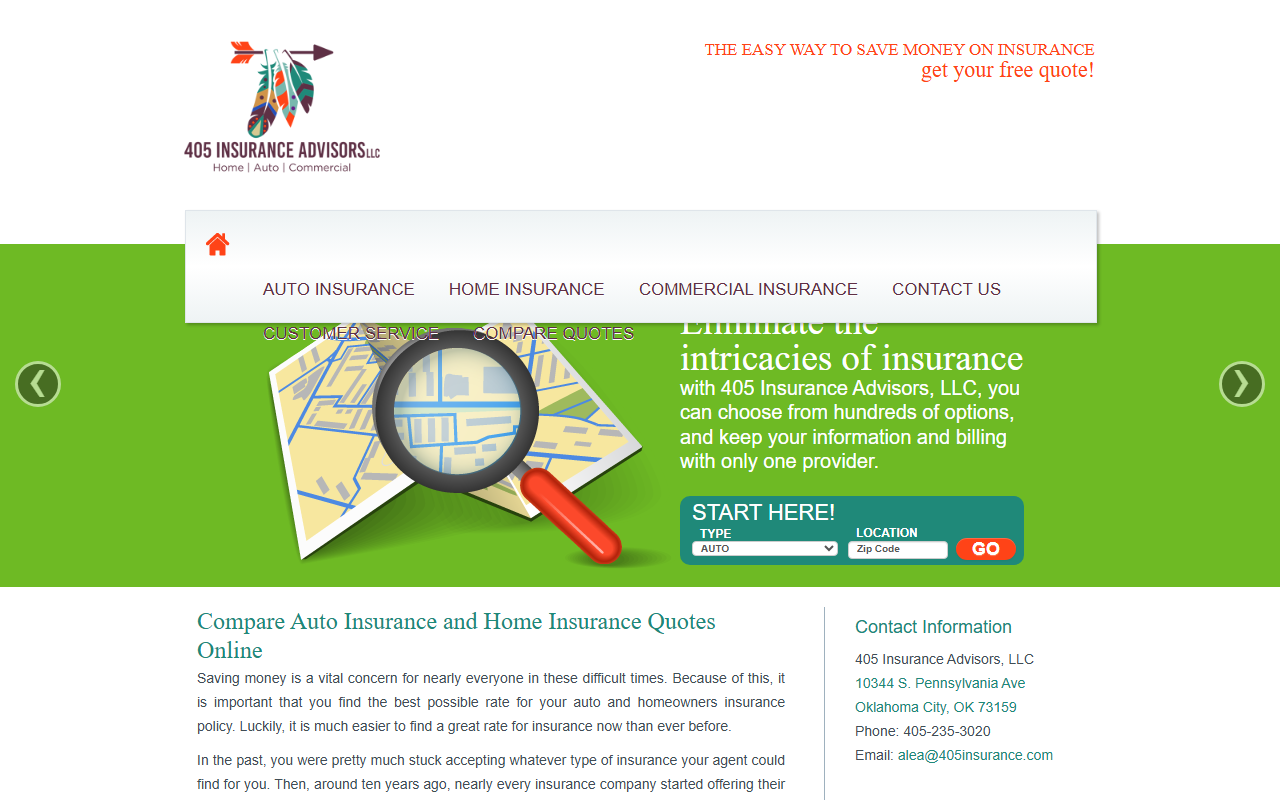 405insurance.com screenshot