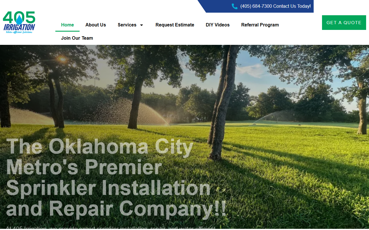 405irrigation.com screenshot
