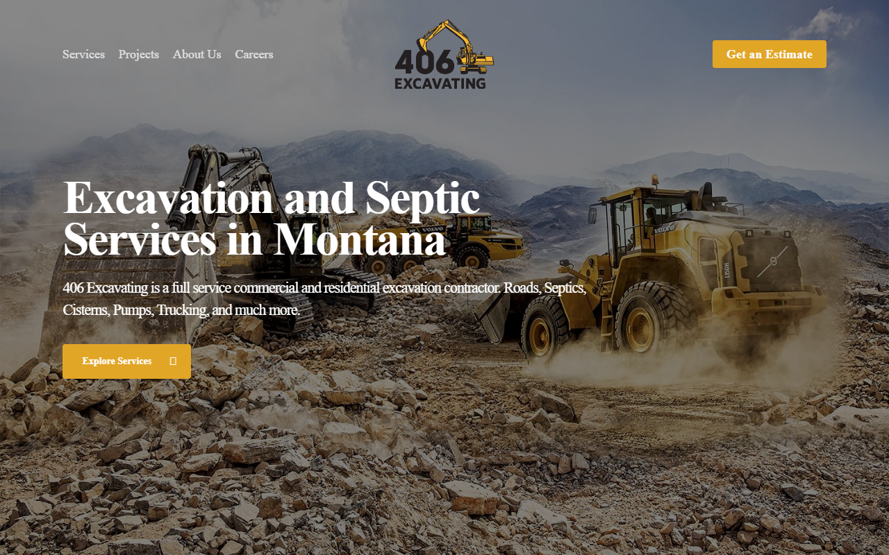 406excavating.com screenshot