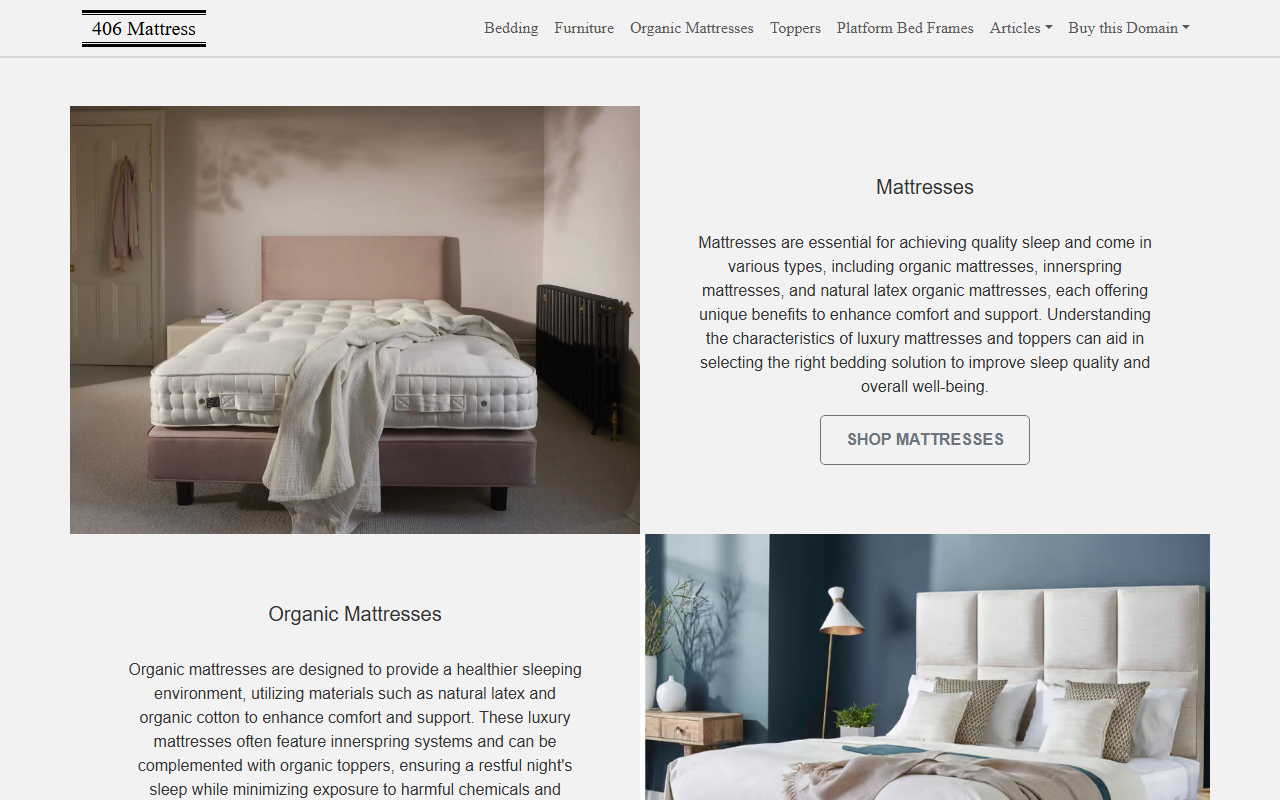 406mattress.com screenshot