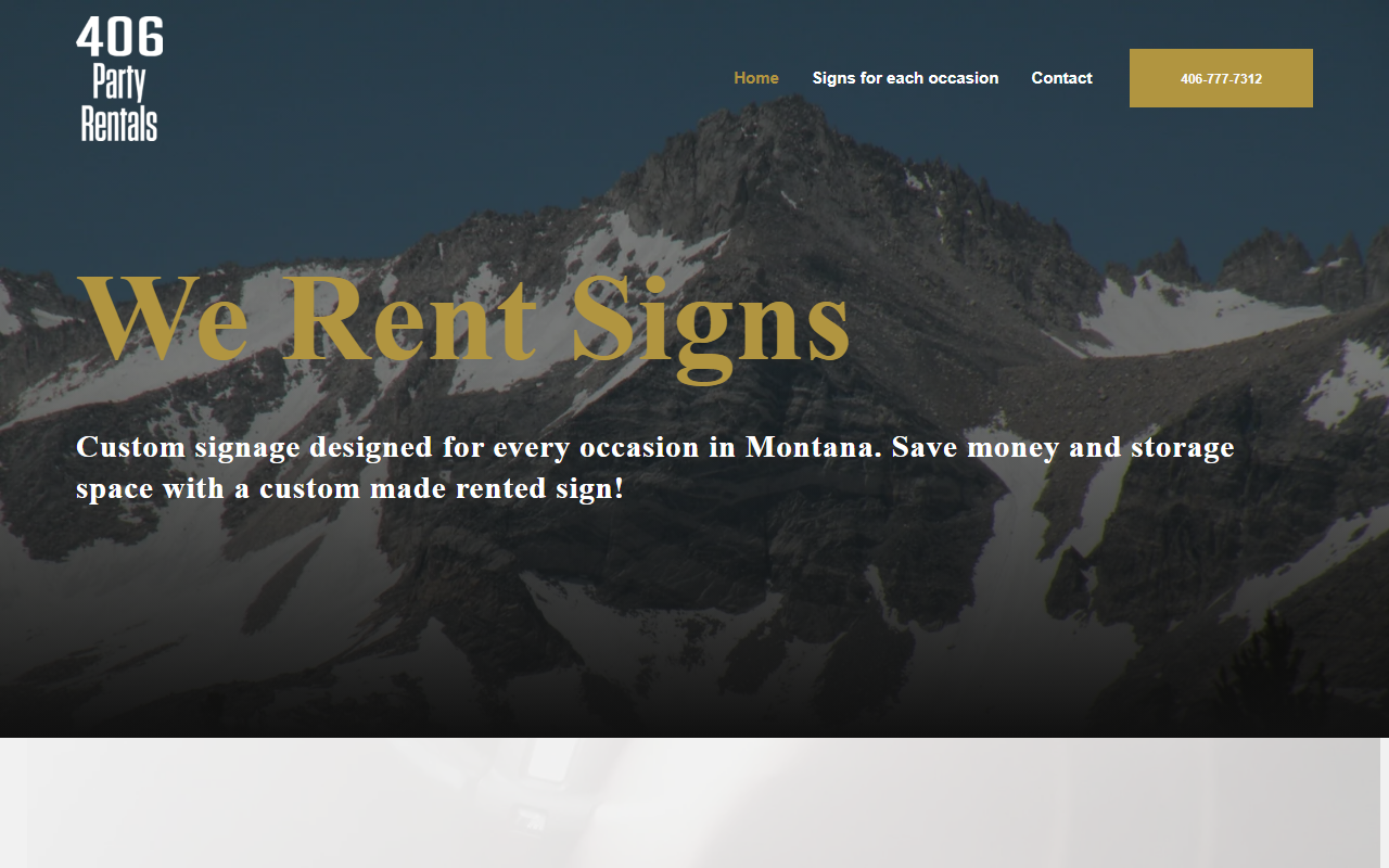 406partyrentals.com screenshot