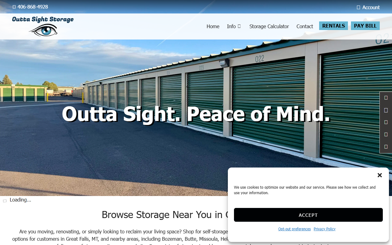 406storageunits.com screenshot