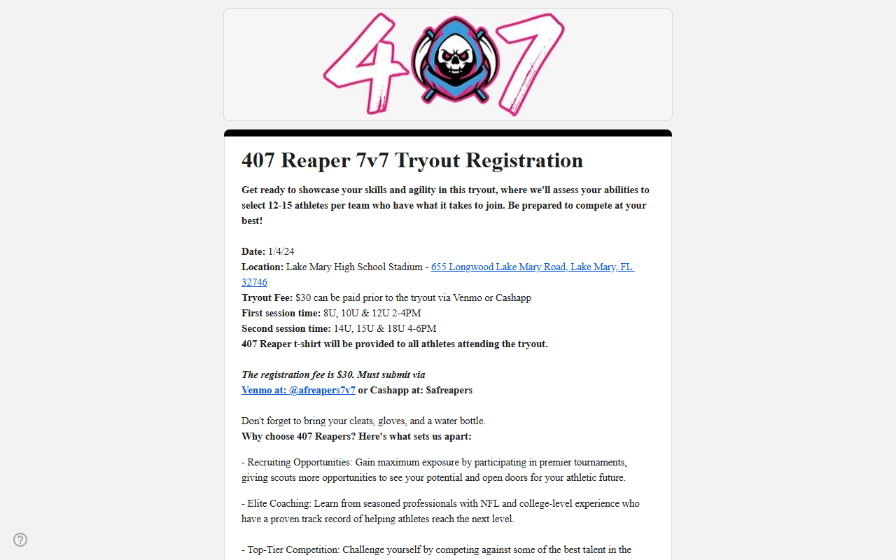 407reapers.com screenshot