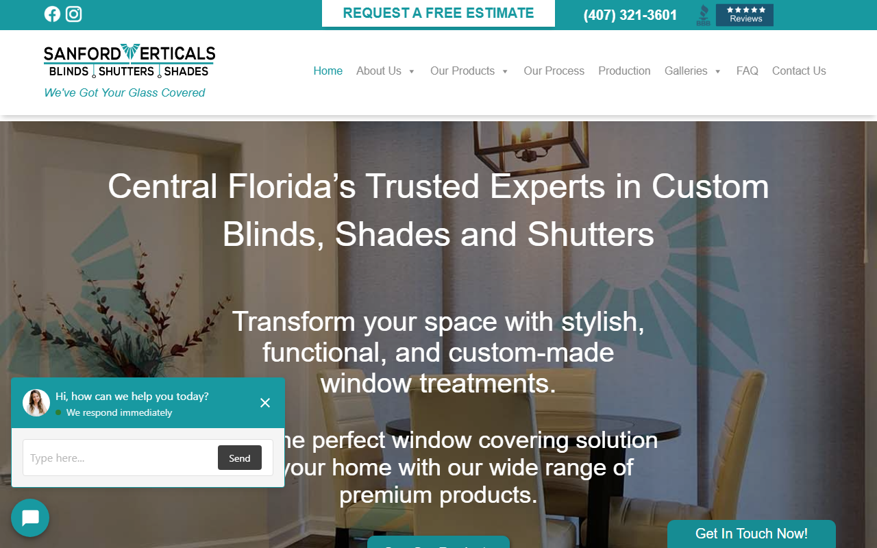 407shutters.com screenshot