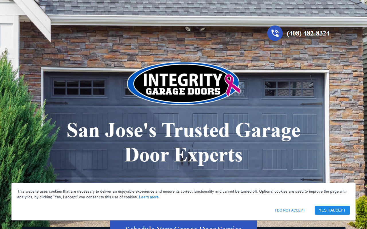 408garagedoors.com screenshot