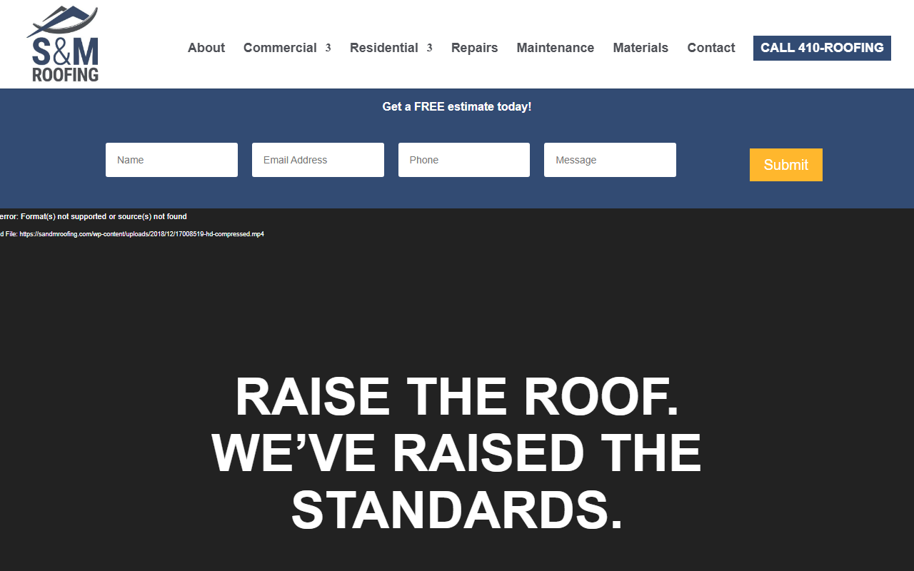 410-roofing.com screenshot