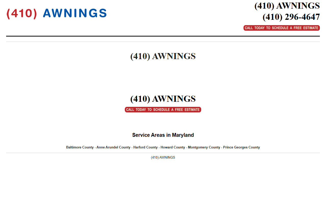 410awnings.com screenshot